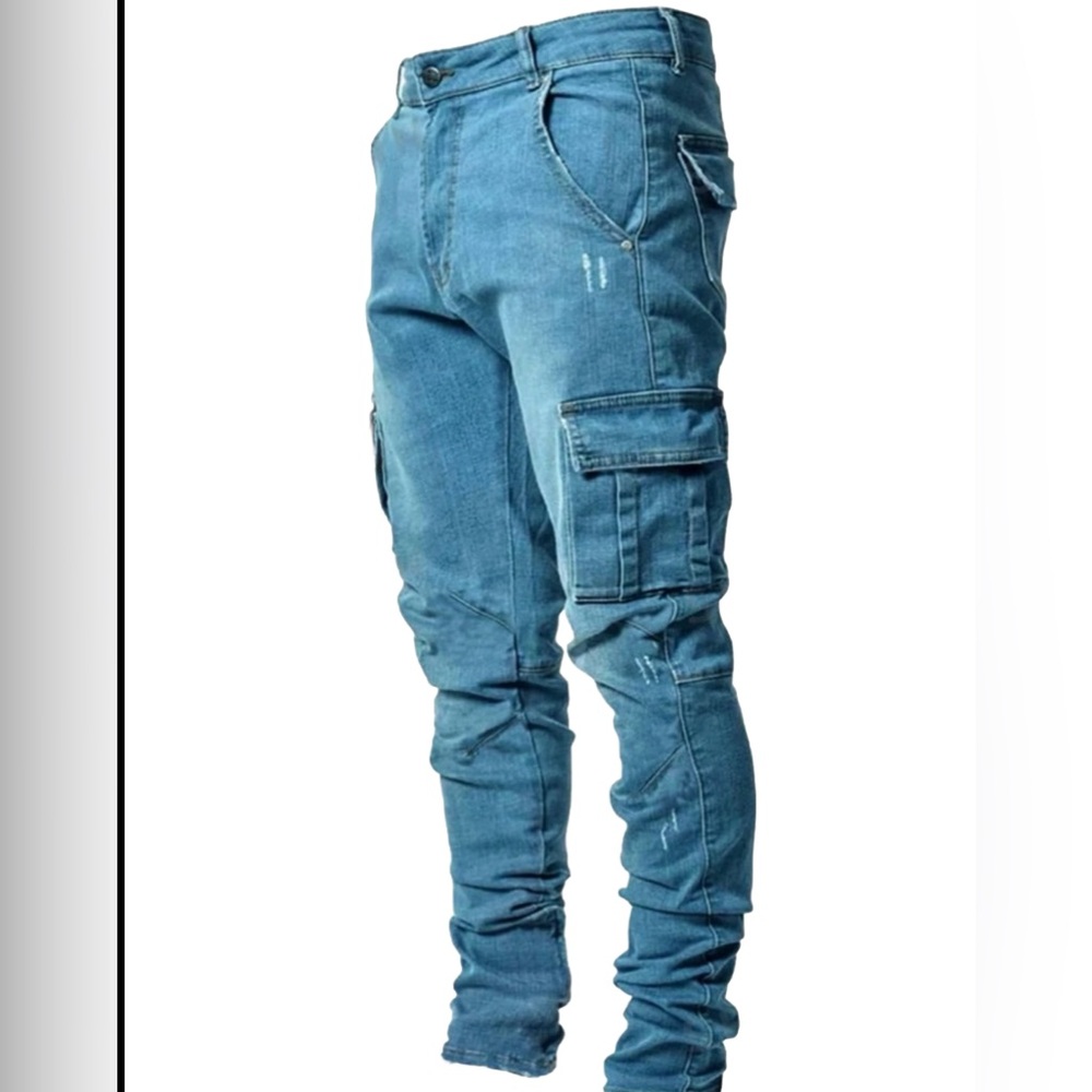 Romwe Blue Cargo stree Jeans
